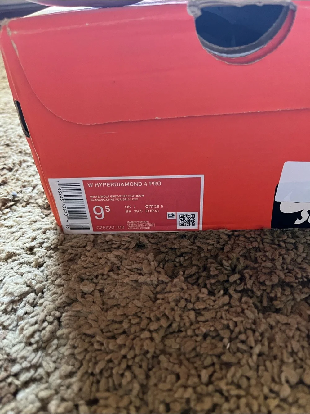Nike Hyperdiamond 4 Elite Softball Cleats Size 9.5